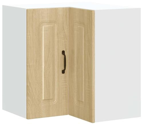 QJBSAVVA Kalmar - Armario colgante de esquina de cocina (madera de roble, 57 x 57 x 60 cm)
