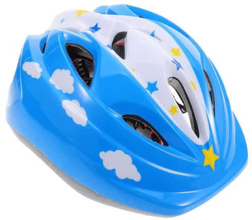 TOYANDONA Casque de Tête Garçon et PVC, Réglage de Filles pour Tour Patinage à roulettes Casque de Skateboard Aérations, Bleu Blanc, pour Board et Longboards