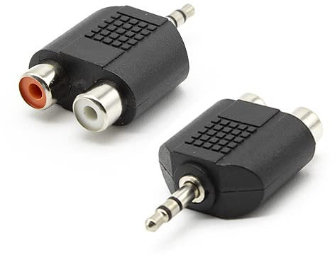 CABLEPELADO Adattatore stereo jack 3,5 mm maschio a 2 RCA femmina | adattatore convertitore audio | AUX-IN TRS | RCA a jack | Dual | PVC | nero