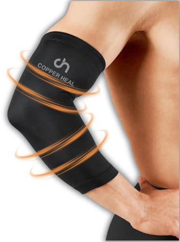 COPPER HEAL FASCIA ortopedica COMPRIMENTE per gomito Gomitiera Tutore recupero medico più alto contenuto Infuso Rame Supporto Stiff Seme Muscoli articolazioni Tendinite Braccio avvolgente (XL)