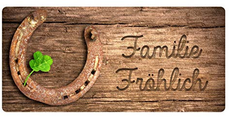 banjado® Namensschild Briefkasten personalisierbar/Briefkastenschild selbstklebend/Briefkasten Schild wetterfest/Briefkasten Beschriftung mit Namen oder Hausnummer Glück im Haus