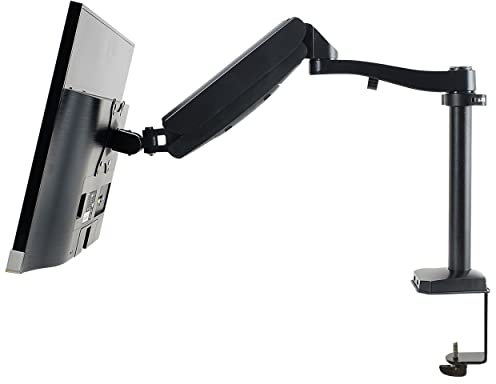 PALMAT - Monitor de Brazo único - con Soporte Giratorio de 360°, para Pantallas Curvas de 17-27 Pulgadas, VESA 75/100mm, con Abrazadera de Escritorio