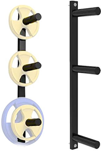 BESNUT An Der Wand Hantelscheibenständer, 4-Lagen-Stoßfängerplatten-Aufbewahrung An Der Wandhalterung, Lagerregal Für Große Löcher, Hantel-Gestell, Zubehör Für Fitnessgeräte (Color : 3-Peg)