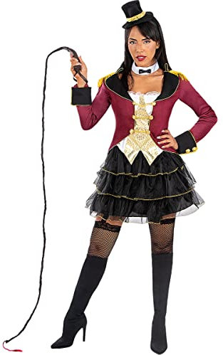 Funidelia | Disfraz de domadora para mujer Domador, Circo, Original y Divertido - Disfraz para adultos y divertidos accesorios para Fiestas, Carnaval y Halloween - Talla XS - Rojo