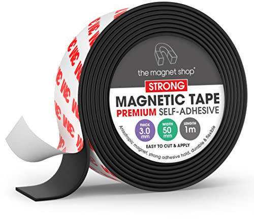 TMS - Cinta magnética para manualidades (extrafuerte, 50 mm de ancho, 3 mm de grosor, 1 metro)