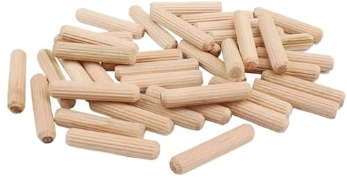 Wooden Dowels Premium Wood Plugs, Dowling, Tapered Pins, Fluted, Versatile 8mm x 30mm (Pack of 100)