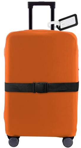 RainVillage Travel Luggage Cover - Scratch-Resistant Fit 19-31 Inch, Orange, L(26-27 inch)