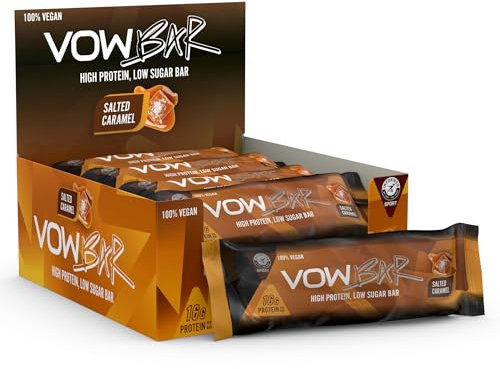 VOW Protein Bar, High Protein, Low Sugar, 100% Vegan Protein Snack Bar, 48gx12