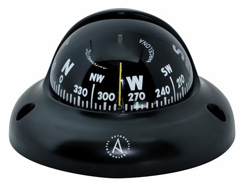 Autonautic - Brújula Magnética Náutica de Superficie, para pequeñas embarcaciones, semirrígidas, Kayaks y lanchas - Rosa 65mm - Negra - C3001