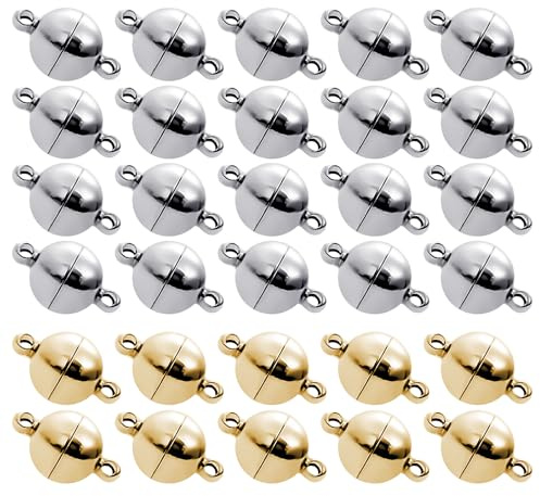 30 Pezzi Chiusure Magnetiche per Braccialetti e Collane, Accessori per Gioielli Fai da Te