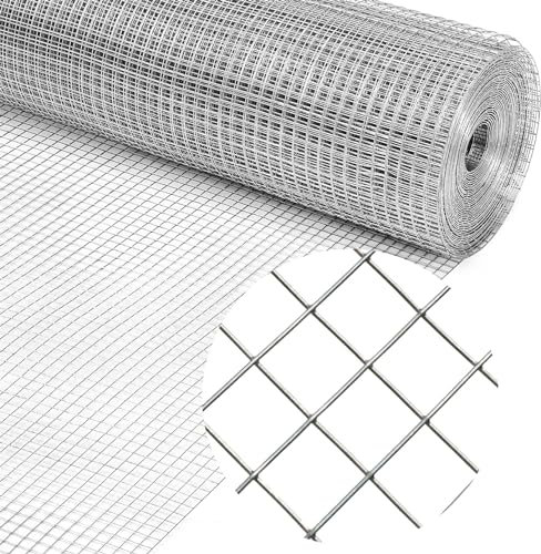 Rollo de malla de alambre galvanizado, 40 cm x 10 m, malla fina, para conejos, jardín, bancal elevado