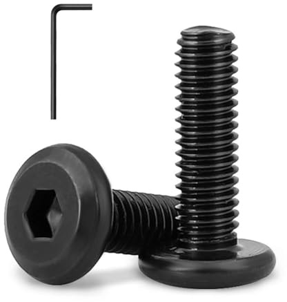 1/4-20 x 1-1/4 (20 Pack) Flat Head Hex Socket Cap Screws Bolts, Black Oxide 304 Stainless Steel 18-8, Hex Drive, Bright Finish, Fully Machine Thread