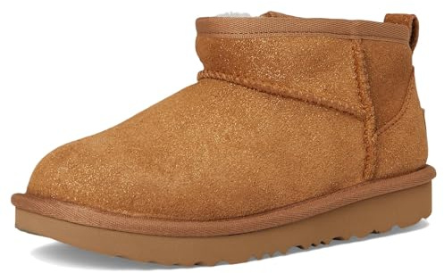 UGG T Classic Ultra Mini Dazzle Fashion Girls Boots, chestnut, 10 UK