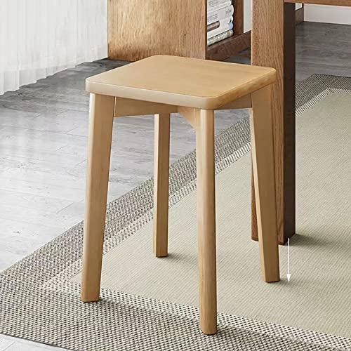 Lot de 2 tabourets de bar empilables en bois avec coussin doux pour îlot de cuisine, salle à manger moderne, dos nu, 31 x 31 x 45 cm