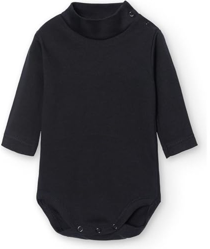 BABIDU Body bébé à Manches Longues et col roulé 100% Coton, Body pour Nouveau-né, Tissu hypoallergénique Doux et Respirant pour Peaux sensibles, vêtements Unisexes de baptême pour bébé garçon