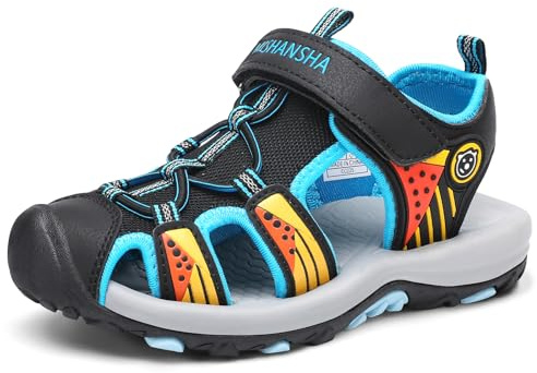 Mishansha Sandalias Deportivas Niño Punta Cerrada Verano 24-39 EU | Zapatos al Aire Libre Kinder, Zapatillas de Senderismo, Transpirable,