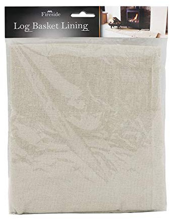 JVL Log Basket Cotton Lining, Medium, Cream