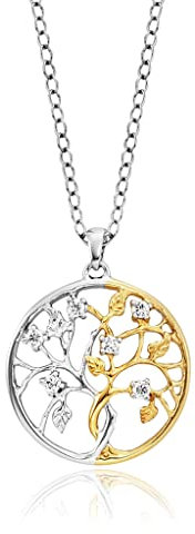 Julie Julsen JJNE0985.3 Damen Collier Liebesbaum Silber 925 Bicolor Gold 46 cm