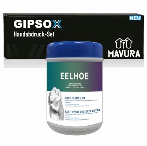 GIPSOX Gipsabdruck Handabdruck Set für Paar oder Baby, Hände Füße Gipsabdruckset Hand Fuß Gips Abdruckset