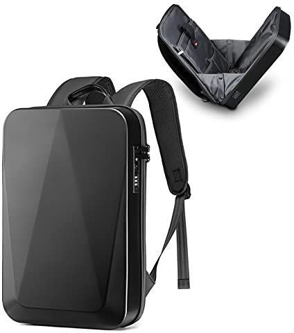 JUMO CYLY Anti-Theft Hard Shell Laptop Backpack, Waterproof Travel Gaming Backpack with USB Bookbag with Lock For 17 Inch, Black, Standard, Anti-theft Hard Shell Laptop Backpack