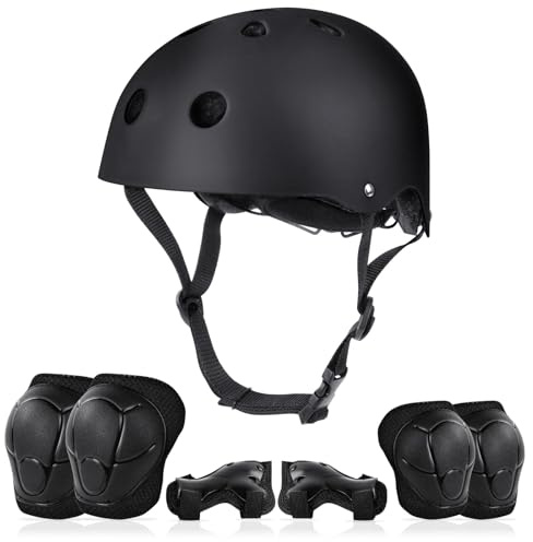 Flintronic Casque Vélo Enfant, Casque Vélo Enfant Set 3-13 Ans, Casques de Vélo Coudières Genouillère Protège-Poignets pour Cyclisme Roller Skate Scooter