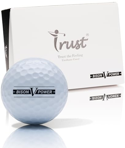 Trust Balles de Golf Bison V Power – pour Professionnels et Handicap Faible – Distance Maximale – Trajectoire Droite – Contrôle Ultime – Revêtement Uréthane – 12 Balles FR