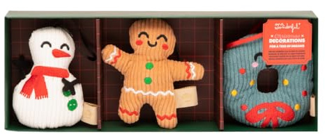 Mr. Wonderful - Adornos navideños para un árbol de ensueño - Muñeco de Nieve, Hombre de Jengibre y Corona navideña - Realizados en poliéster