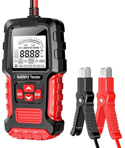 Matybobe FOXSUR Car Battery Tester LCD Digital Analyzer Tester for Vehicle Health Check 12V 24V Batteries (Red)
