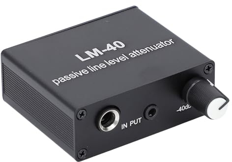Bewinner Ljudpassiv Dämpare Justerbar -40db-15db Kontroll med 3,5 Mm Kabel, Robust Aluminiumlegering för Livevideoinspelning, Studio och TV-station