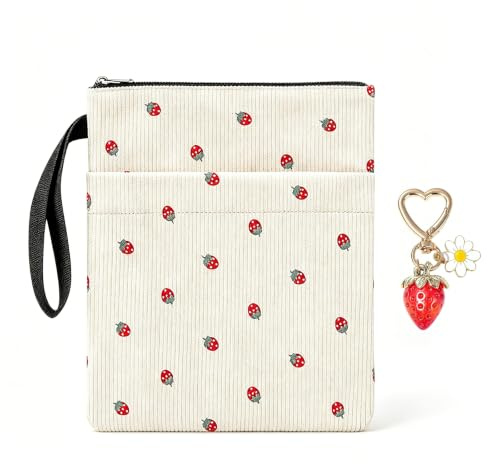 Bolso bandolera de pana fresa rosa – 41x29x9,5 cm, bolso de tela con cremallera, bolsillo para móvil, estilo streetwear, 190g ligero, verano 2025