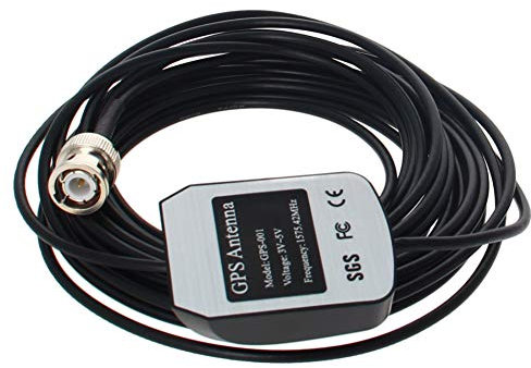 Othmro Antenne GPS Adaptateur Droit BNC Mâle avec Base Magnétique, 5 m de Câble d'extension, Plug Actif Signal Amplifié, pour Module Système Nav GPS Localisateur Traqueur GPS Dispositif de Suivi
