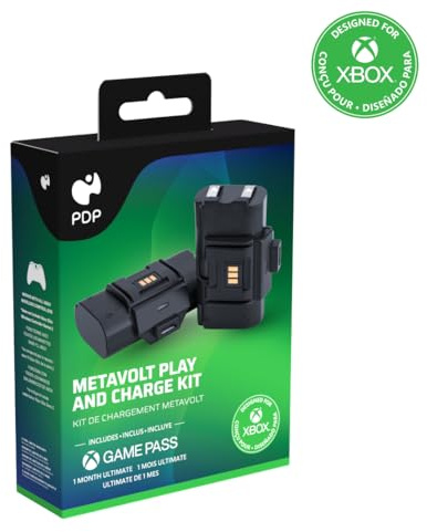 Pdp Gaming Play And Charge Kit pour Xbox Series X/S, Xbox One: Noir, 20 Hour Battery Life, 10 Foot Cable, Charging System, led Light Charge Indicators, Licence Officiel, Gift pour Gamers And Kids
