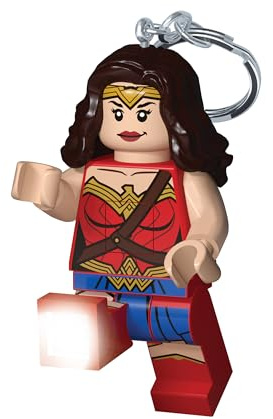 Lego DC Superheroes - Wonder Woman Schlüsselanhänger LED-Taschenlampe für DC-Fans - Fantasievolles Kinderspielzeug - 76 mm große Figur (KE92H) - Inklusive 2 CR2025 Batterien