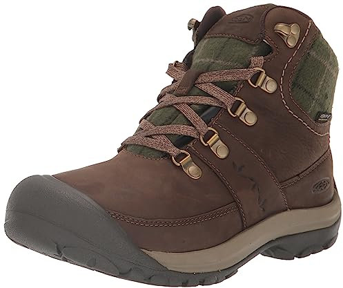 KEEN Damen Kaci 3 Winter Mid Waterproof Winterstiefel, Dark Earth/Green Plaid, 40 EU