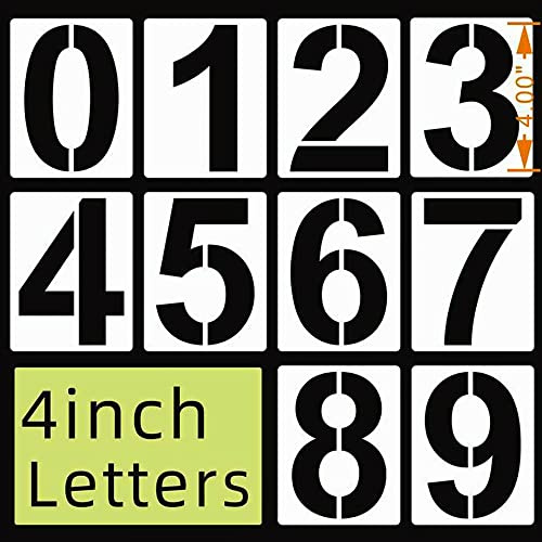 Hsthe Sea Stencil numerici da 4 Pollici Modelli di Pittura Digitale riutilizzabili per Stencil per Torte Modelli di Stencil per Pittura con Numero di indirizzo