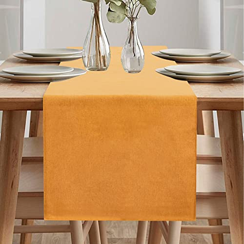 Tischläufer Modern, Tischläufer, Wasserdicht Tischläufer, Läufer Tisch, Tischläufer Frühling Modern, Grün Tischläufer für Draussen Balkon Drinnen Party Dekoration (Orange, 40 x 140 cm)