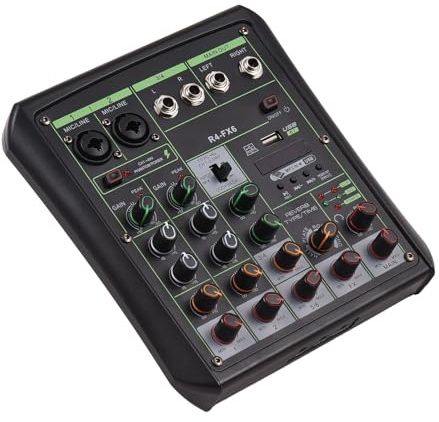 YIWENG 6-kanals ljudmixer OTG Phantom Power 48 V mixerkonsol USB MP3-spelare med inspelning BT-ljudkonsol för hemmabio datorljudgränssnitt
