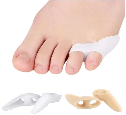 WeddHuis 2 Paia Separatore per Dita dei Piedi, Correttore per Dita Sovrapposte, Gel Separatore per Dita dei Piedi, Materiale SEBS, Design a Doppio Foro