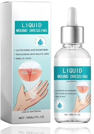 Liquid Wound Dressing,Waterproof and Breathable Quick-Dry Gel for Wound,Wound Glue Liquid Skin Glue for Wounds Human,Transparent Spray Wound Dressing,Wound Dressings Adhesive,Skin Glue,Wound Glue