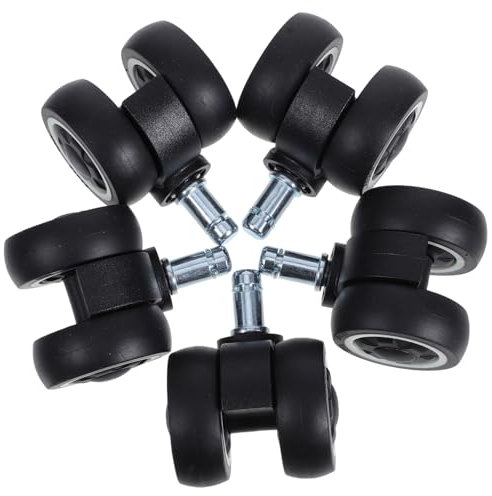 DOITOOL 5pezzi Ruote Per Sedia Da Ufficio Silenziose Ruote Girevoli Doppio Cuscinetto Per Carichi Pesanti Di Ricambio Per Sedi Gioco Ufficio Industriali Per Mobilità Facile