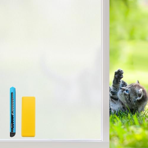 Niviy Window Film Privacy 44.5x200cm, Frosted Privacy Film for Glass Windows - Self Adhesive Static Cling Frosting films Tint Stickers for Home Bathroom Office