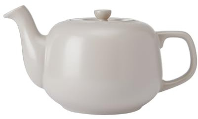 La Cafetière Théière classique de couleur latte/crème, avec anse confortable, bec verseur anti-goutte, pour 4 tasses, convient pour sachets de thé, facile à nettoyer, passe au lave-vaisselle, 1,2 l