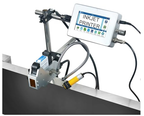 KAKAK Impresora de inyección de Tinta Industrial en línea de 4,3'' (12,7/25,4 mm) for codificación de códigos de Barras QR, números de Lote para Texto Código de Barras(25.4mm-1 Nozzle)
