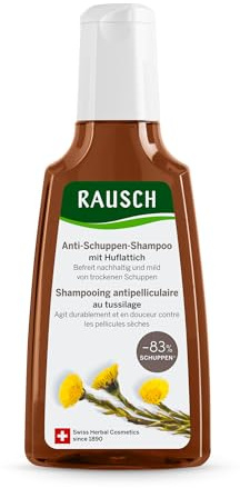 RAUSCH Anti-Schuppen-Shampoo mit Huflattich 200 ml – wirksame Pflege bei trockenen Schuppen & juckender Kopfhaut – veganes Shampoo ohne Silikone, hergestellt in der Schweiz