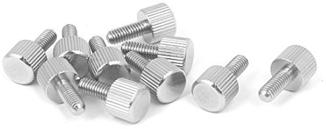 sourcing map 10stk Computer PC Gehäuse Edelstahl Flachkopf Rändelschraube M4 x 10mm de