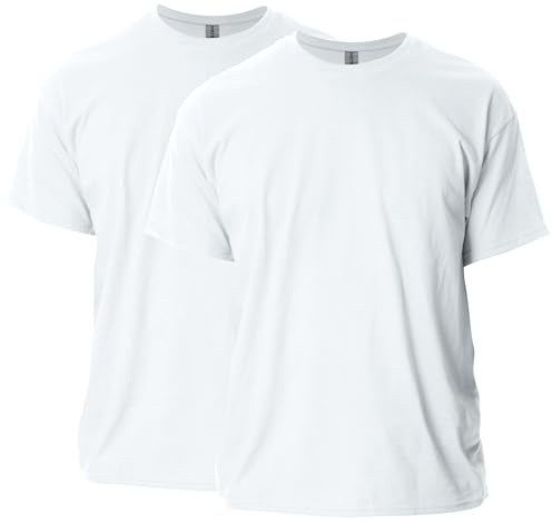 Gildan Unisex's Ultra Cotton T-Shirt, Style G2000, Multipack, White (2-Pack), L (Pack of 2)
