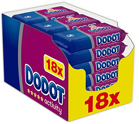 Dodot Activity Toallitas para Bebé, 18 Paquetes, 972 Toallitas
