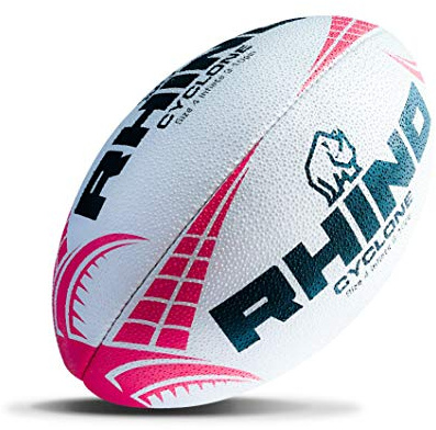Rhino Cyclone Rugby Ball White/Red Size 5