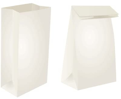 Perfect Stix 4lb Kraft White Paper Bags - Pack of 125ct (Kraft White Bag 4-125)