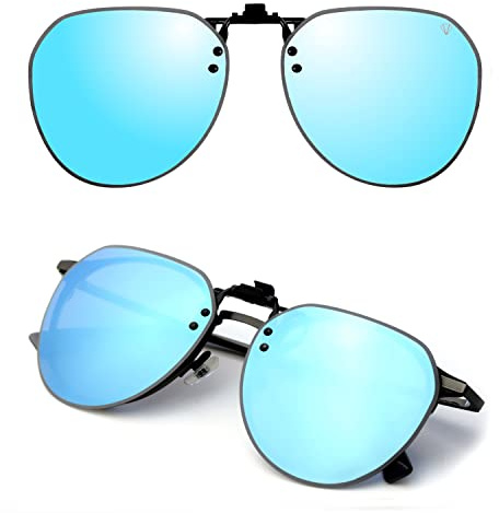 CREYESTAL Clip Occhiali Da Sole Polarizzati, Clip per Occhiali, Sovraocchiali Sollevabile e ultraleggero, Uomo, Donna, 100% ANTI UV, Certificato CE
